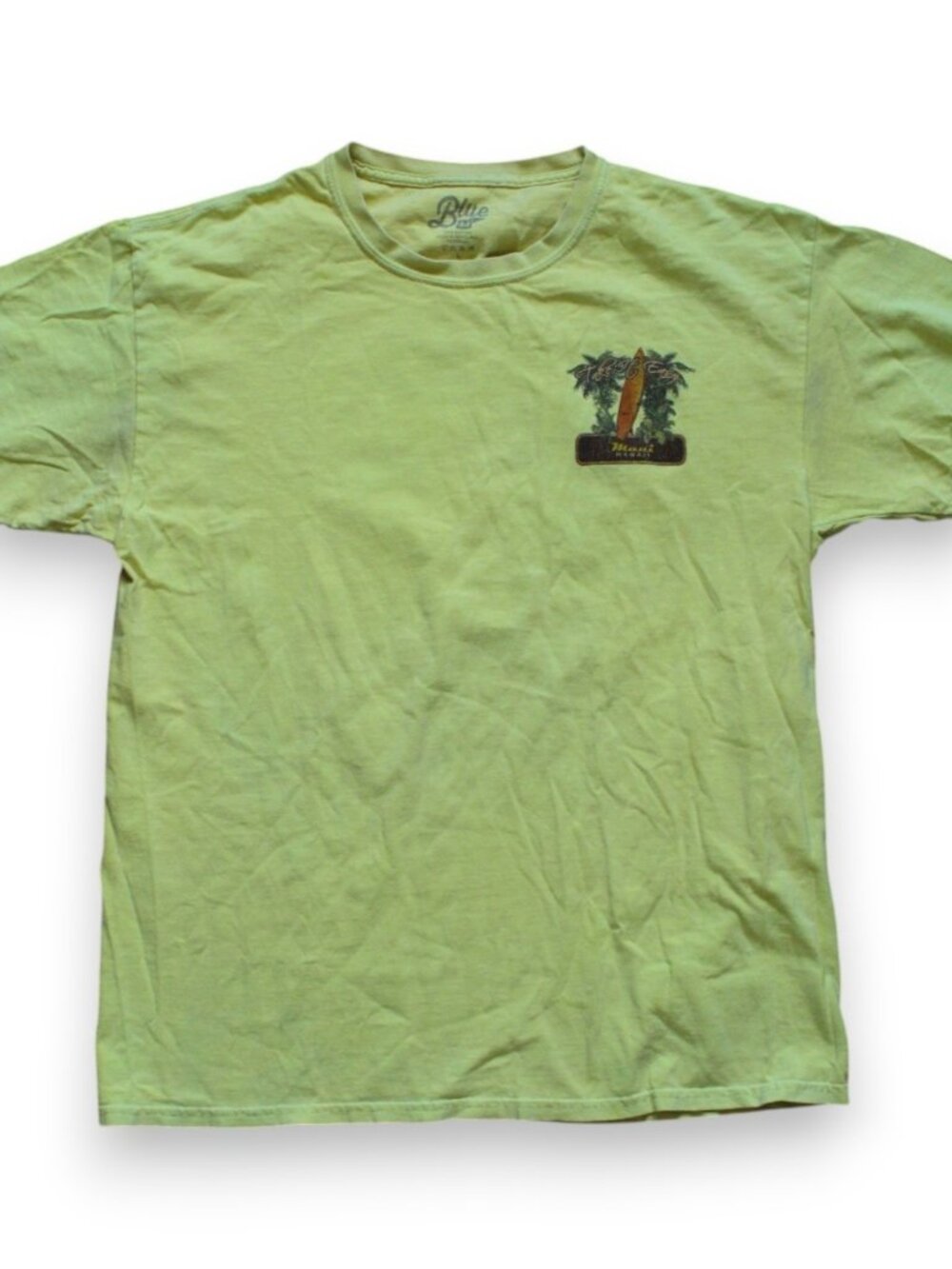 Hawaii Maui Mens Yellow Surf T Shirt Blue 84 Graphic Large